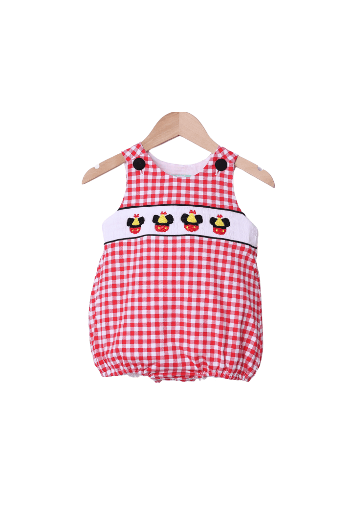 The Smocked Flamingo Apparel & Accessories Smocked Red Gingham Mouse Party Hat Bubble