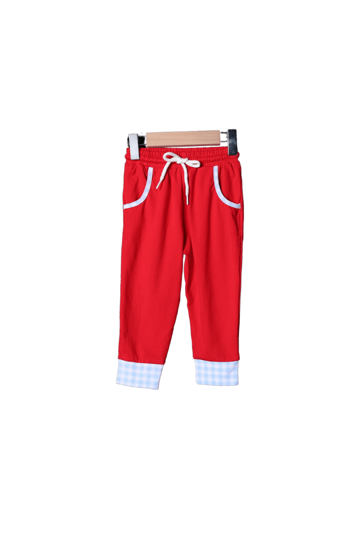 The Smocked Flamingo Apparel & Accessories Smocked Reindeer Friends Gingham Jogger Set