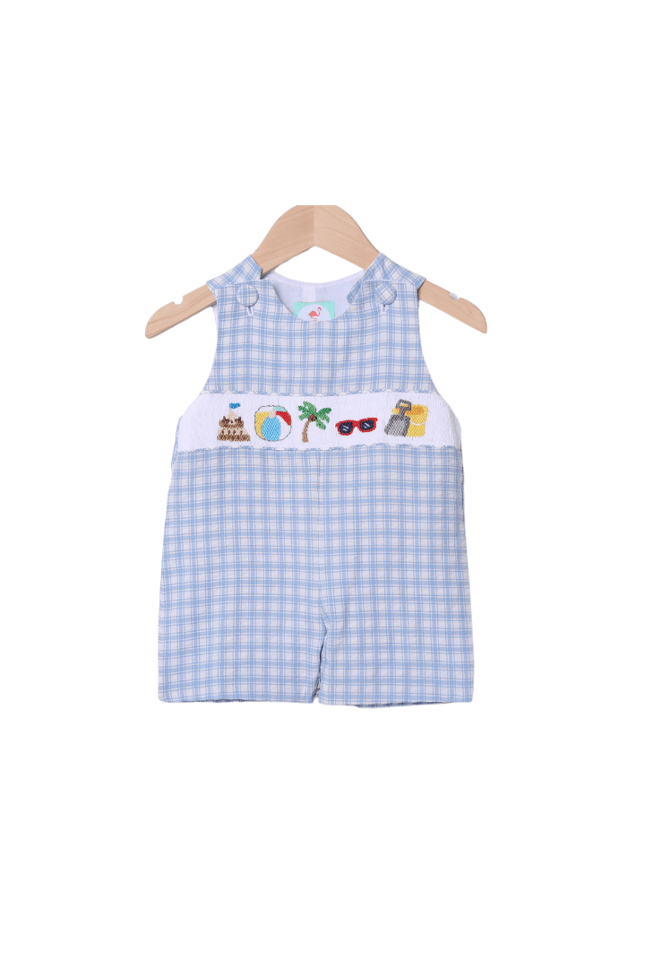 The Smocked Flamingo Apparel & Accessories Smocked Summer Fun Blue Seersucker Jon Jon
