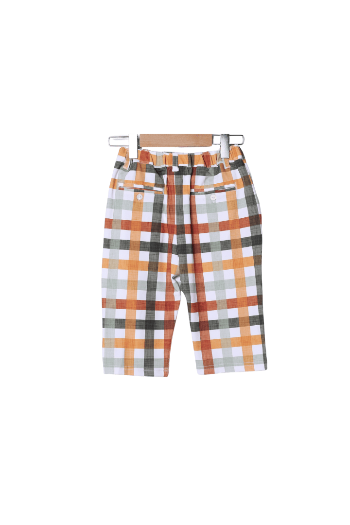 The Smocked Flamingo Apparel & Accessories Smocked Thanksgiving Feast Sage Plaid Pant Set
