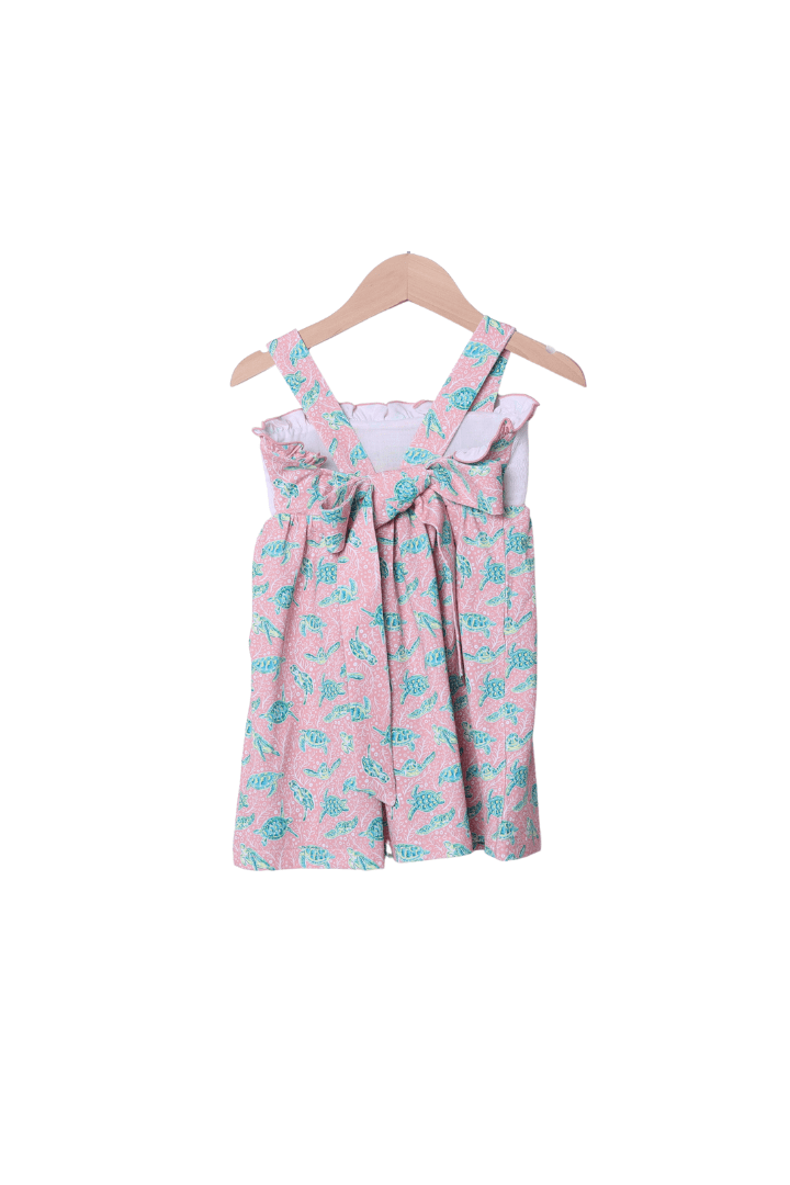 The Smocked Flamingo Apparel & Accessories Smocked Tropical Sea Turtle Dress