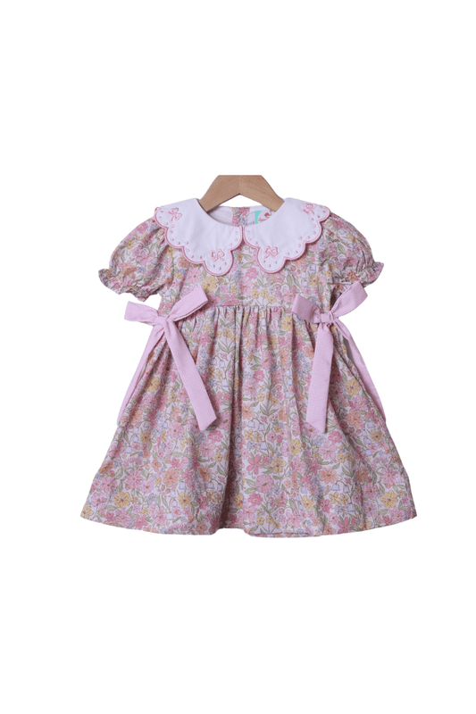 The Smocked Flamingo Apparel & Accessories Sweet Fall Embroidered Bow Dress