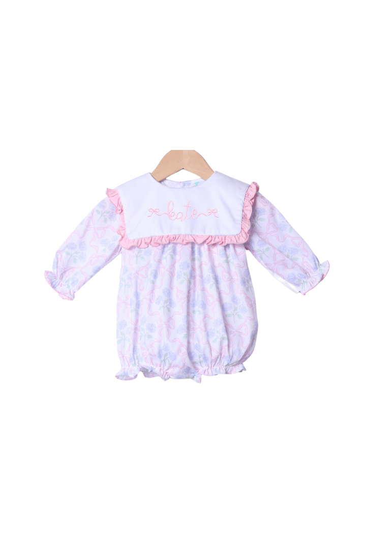 The Smocked Flamingo Apparel & Accessories Sweet Hydrangea Bib Ruffle Bubble