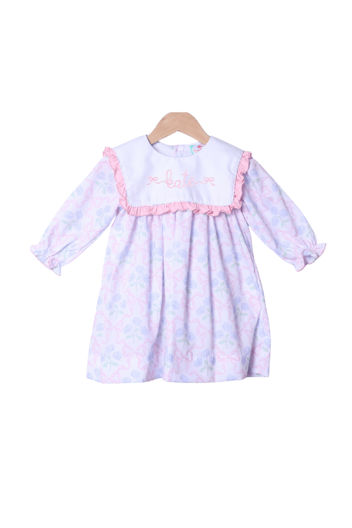 The Smocked Flamingo Apparel & Accessories Sweet Hydrangea Ruffle Bib Dress