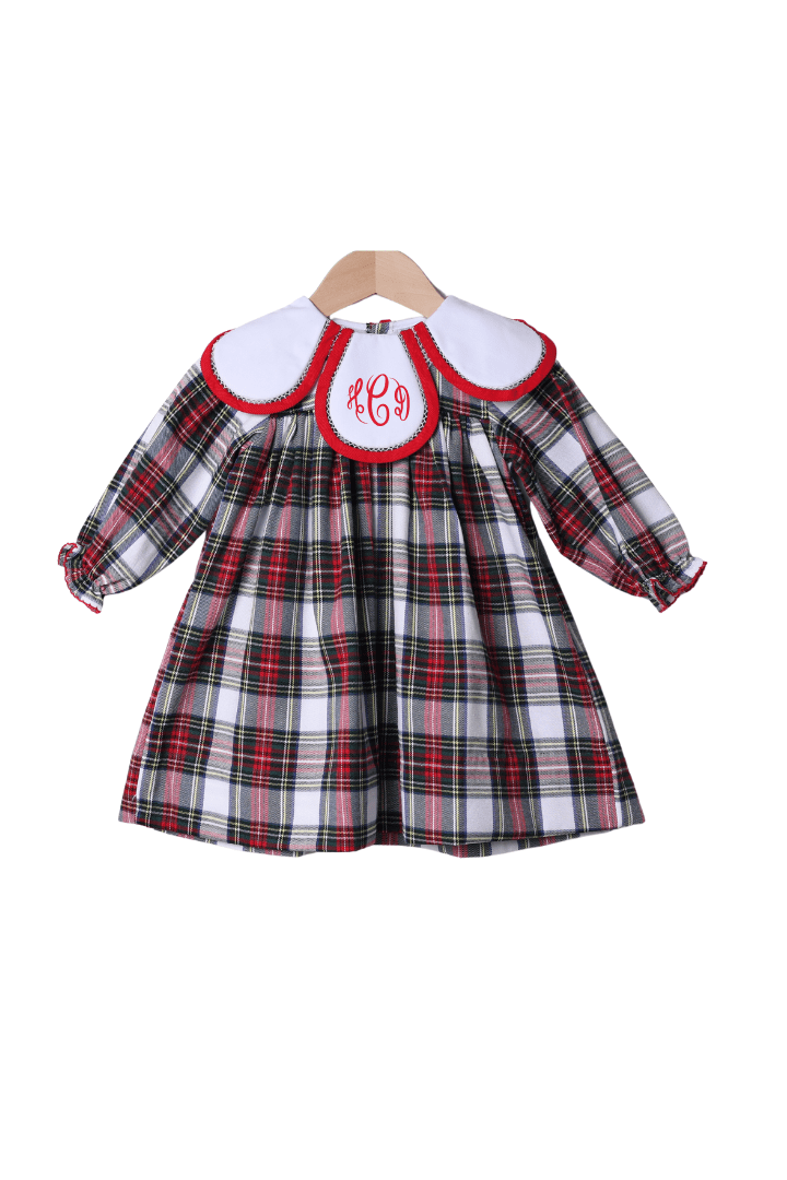 The Smocked Flamingo Apparel & Accessories Tulip Red Tartan Plaid Dress