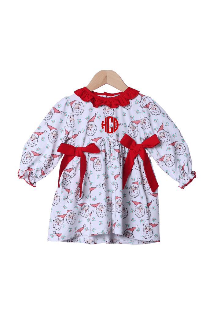 The Smocked Flamingo Apparel & Accessories Vintage Santa Bow Dress