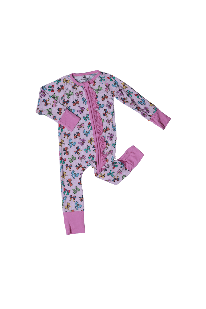 The Smocked Flamingo Children's Clothing Colorful Bow Zippy