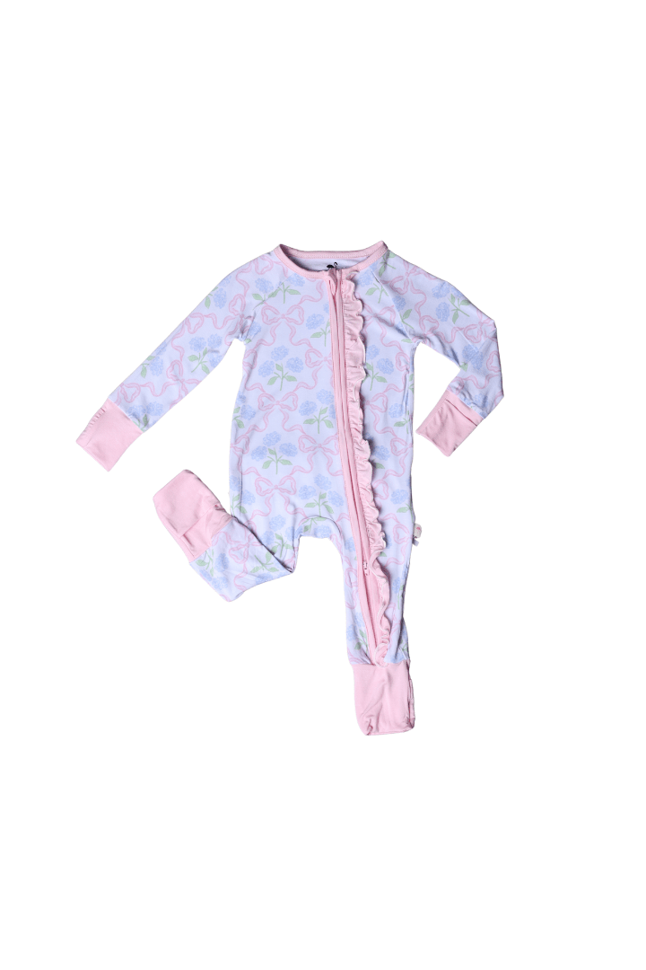 The Smocked Flamingo Children's Clothing Hydrangea Bow Zippy