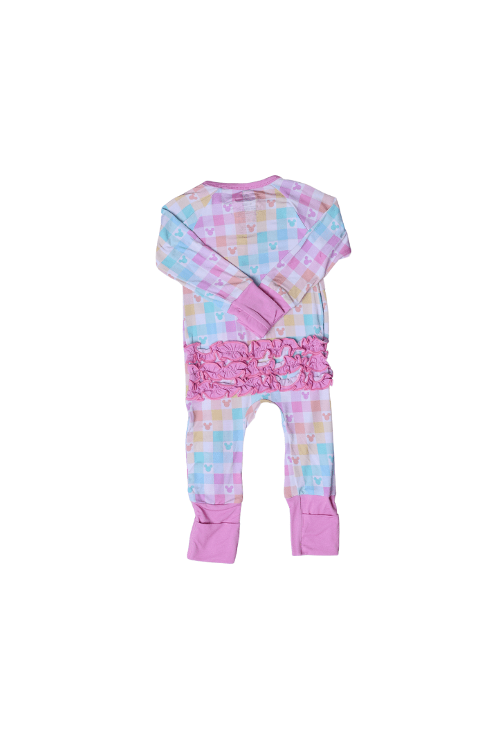 The Smocked Flamingo Children's Clothing Pastel Gingham Mouse Zippy