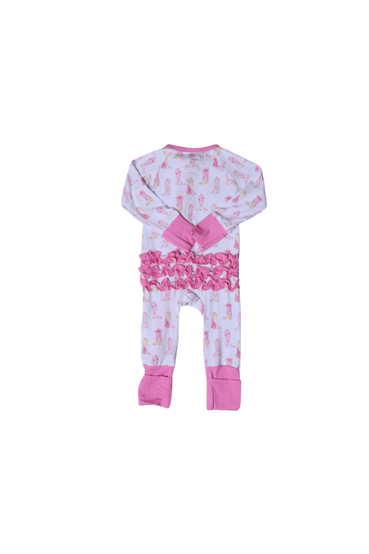 The Smocked Flamingo Children's Clothing Pink Cowgirl Boots Zippy