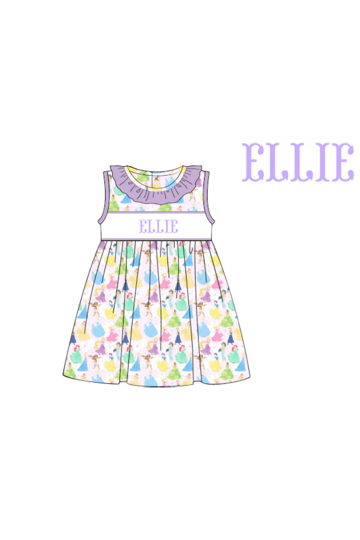 The Smocked Flamingo Pre-Order Custom Smocked Princess Ruffle Dress