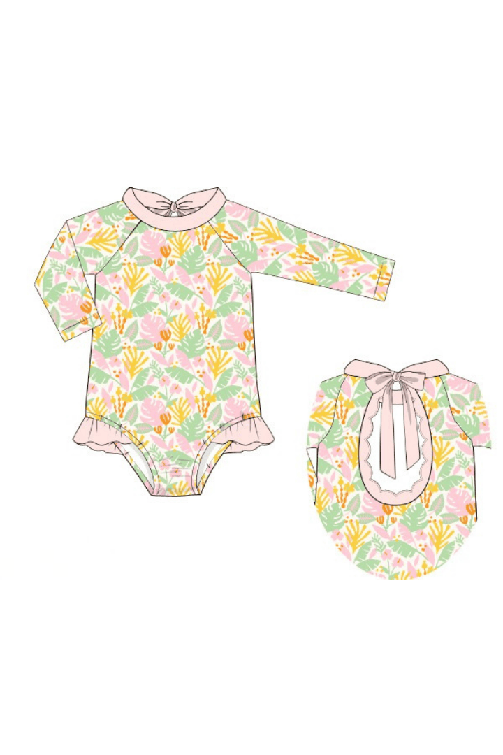 The Smocked Flamingo Pre-Order Island Tropic Swimsuit