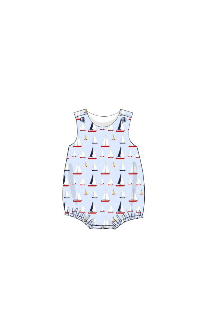 The Smocked Flamingo Pre-Order Sail Away Blue and Red Bubble