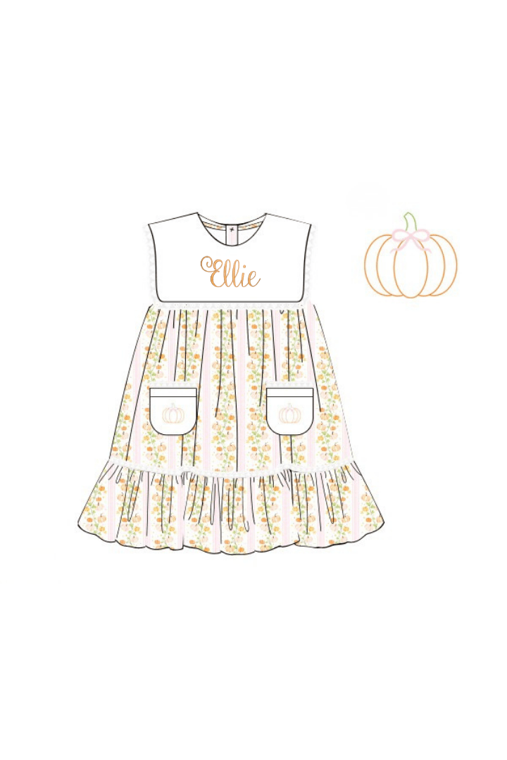 Pre-Order Shadow Embroidery Pumpkin Trellis Dress – The Smocked Flamingo