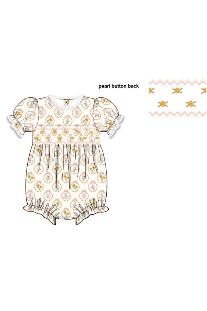 The Smocked Flamingo Pre-Order Smocked Autumn Blooms Bubble