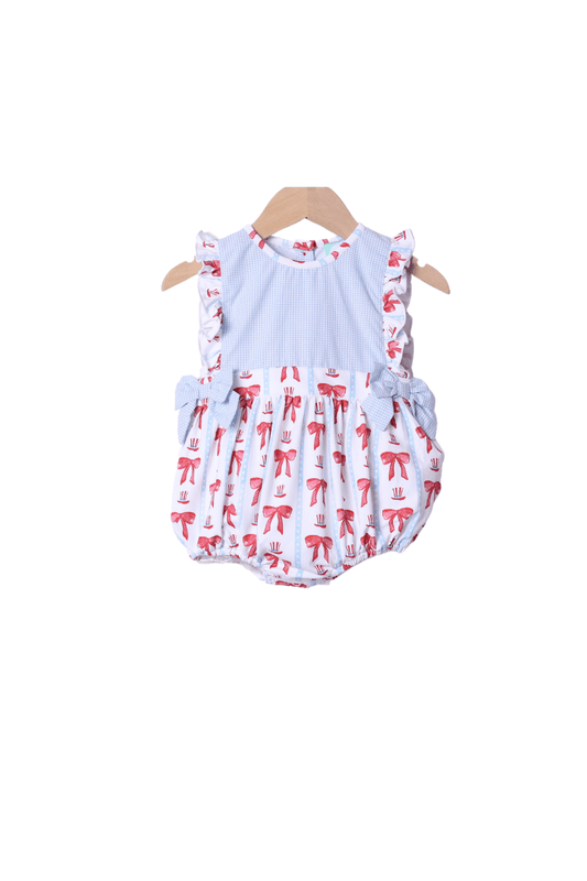 The Smocked Flamingo Red White and Bow Bubble