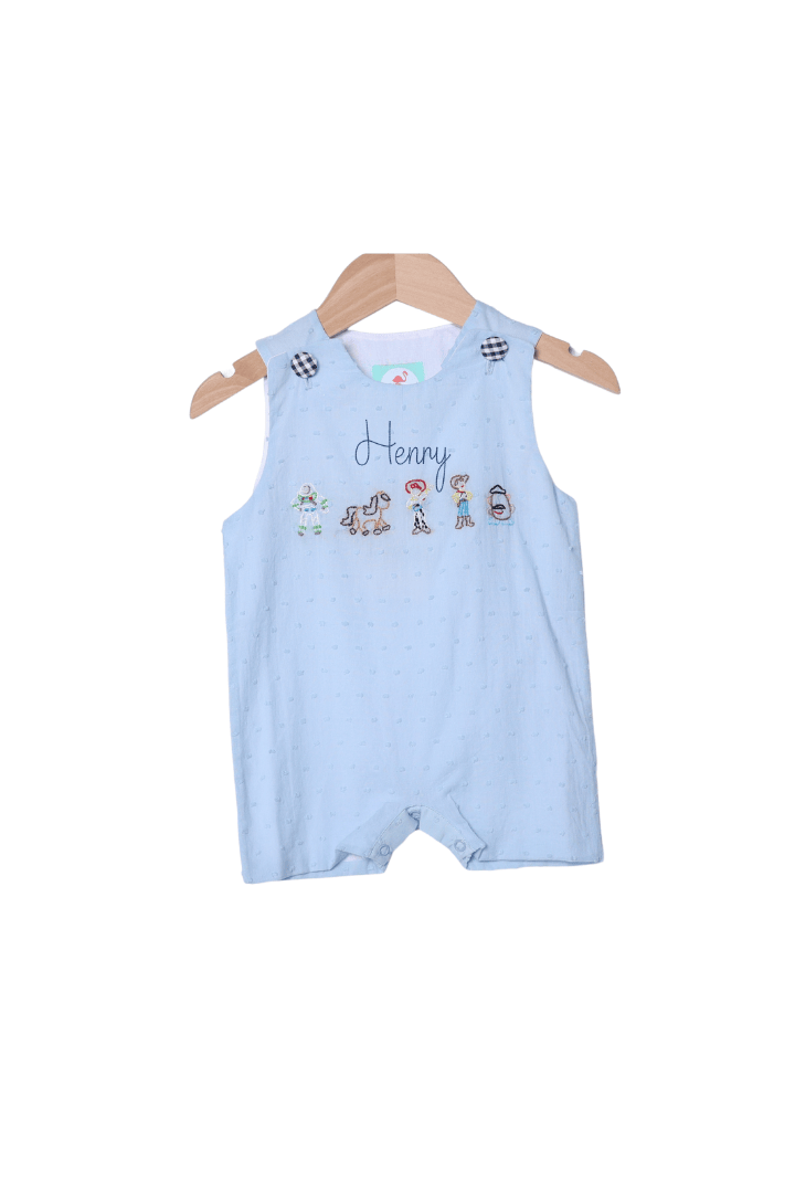 The Smocked Flamingo Shadow Embroidered Cowboy Friends Jon Jon
