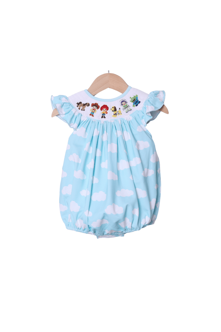 The Smocked Flamingo Smocked Cowboy and Friends Cloud Bishop Bubble