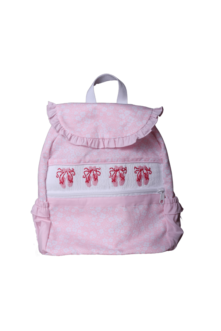 Smocked Pink Floral Ballet Backpack The Smocked Flamingo