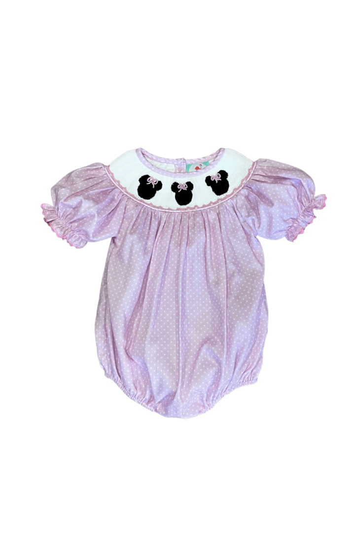 Minnie mouse 2024 smocked bubble