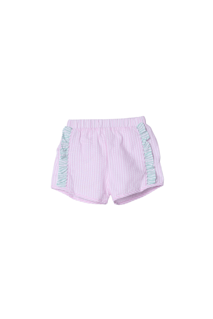 The Smocked Flamingo Apparel & Accessories French Knot Ice Cream Seersucker Short Set