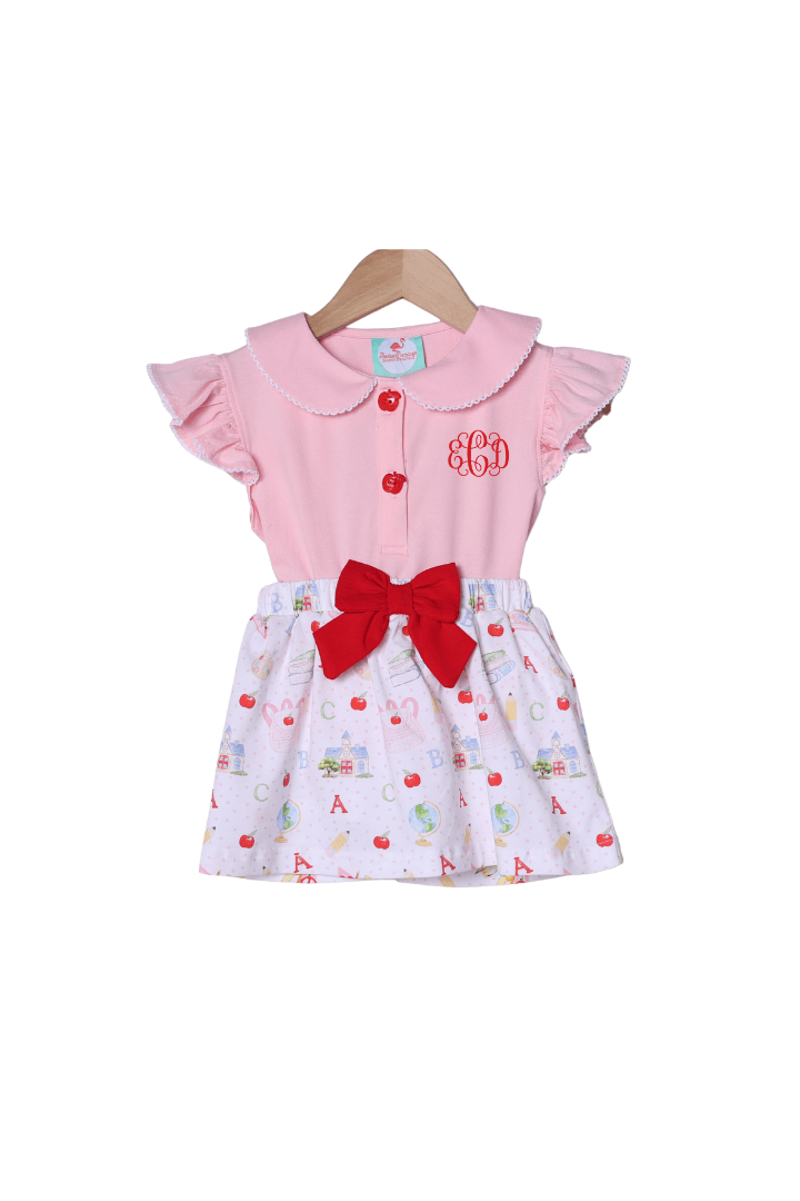 The Smocked Flamingo Apparel & Accessories School Days Skort Set