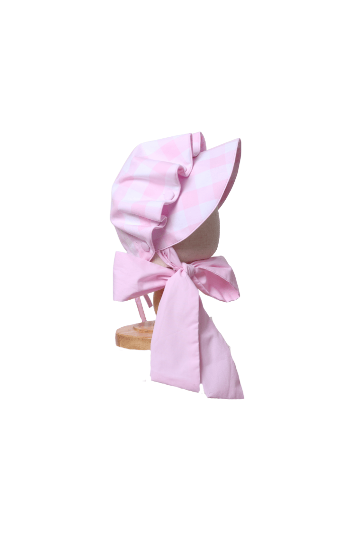 The Smocked Flamingo Apparel & Accessories Pink Buffalo Check Bonnet