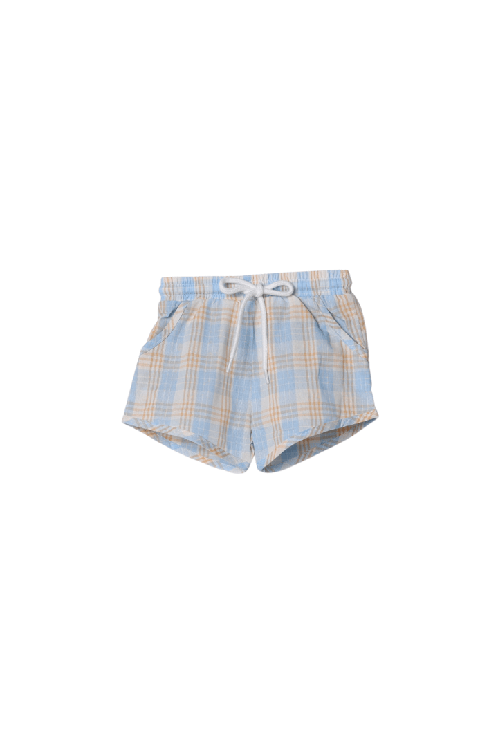 The Smocked Flamingo Apparel & Accessories Smocked Ocean Creatures Plaid Short Set