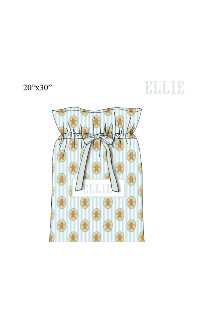 The Smocked Flamingo Apparel & Accessories Present Bag / One Size Pre-Order Smocked Custom Name Gingerbread Lane Trimmings
