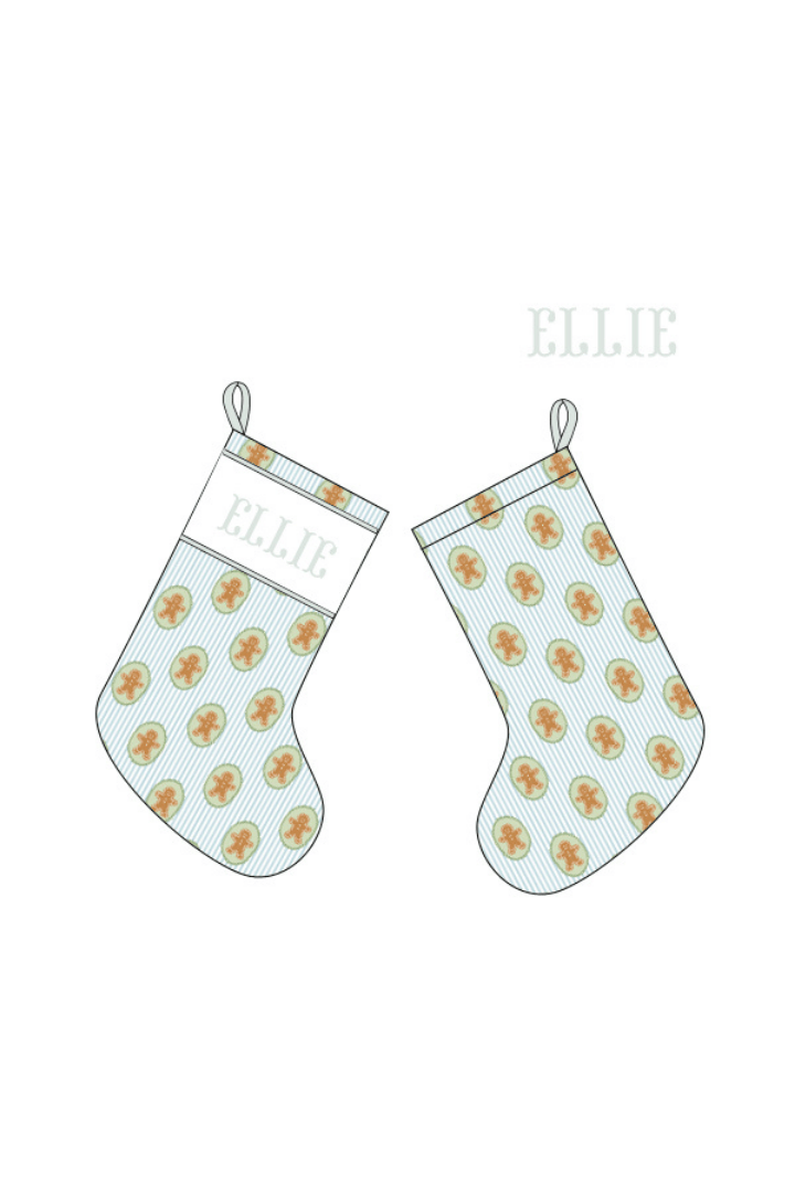 The Smocked Flamingo Apparel & Accessories Stocking / One Size Pre-Order Smocked Custom Name Gingerbread Lane Trimmings
