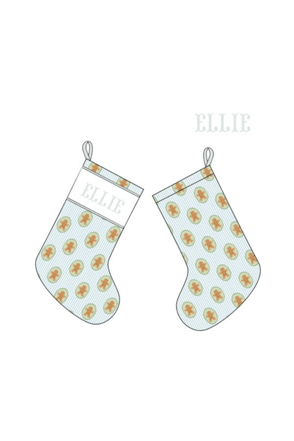 The Smocked Flamingo Apparel & Accessories Stocking / One Size Pre-Order Smocked Custom Name Gingerbread Lane Trimmings