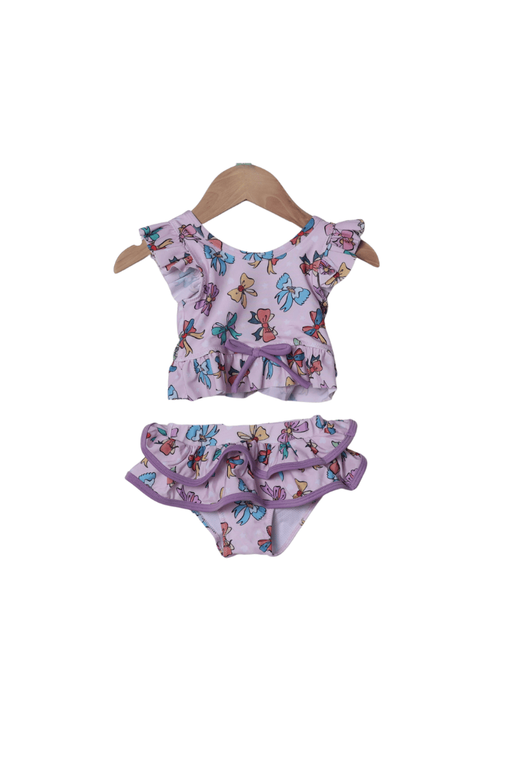 The Smocked Flamingo Apparel & Accessories Princess Bow Skirted 2Pc Swimsuit