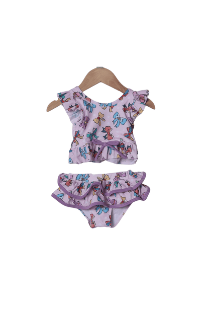 The Smocked Flamingo Apparel & Accessories Princess Bow Skirted 2Pc Swimsuit