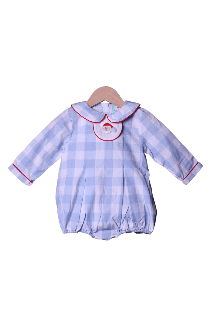 The Smocked Flamingo Apparel & Accessories 3-1 Interchangeable Holiday Blue Gingham BOY Bubble