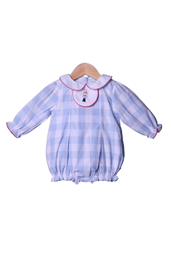 The Smocked Flamingo Apparel & Accessories 3-1 Interchangeable Holiday Blue/Pink Gingham Bubble