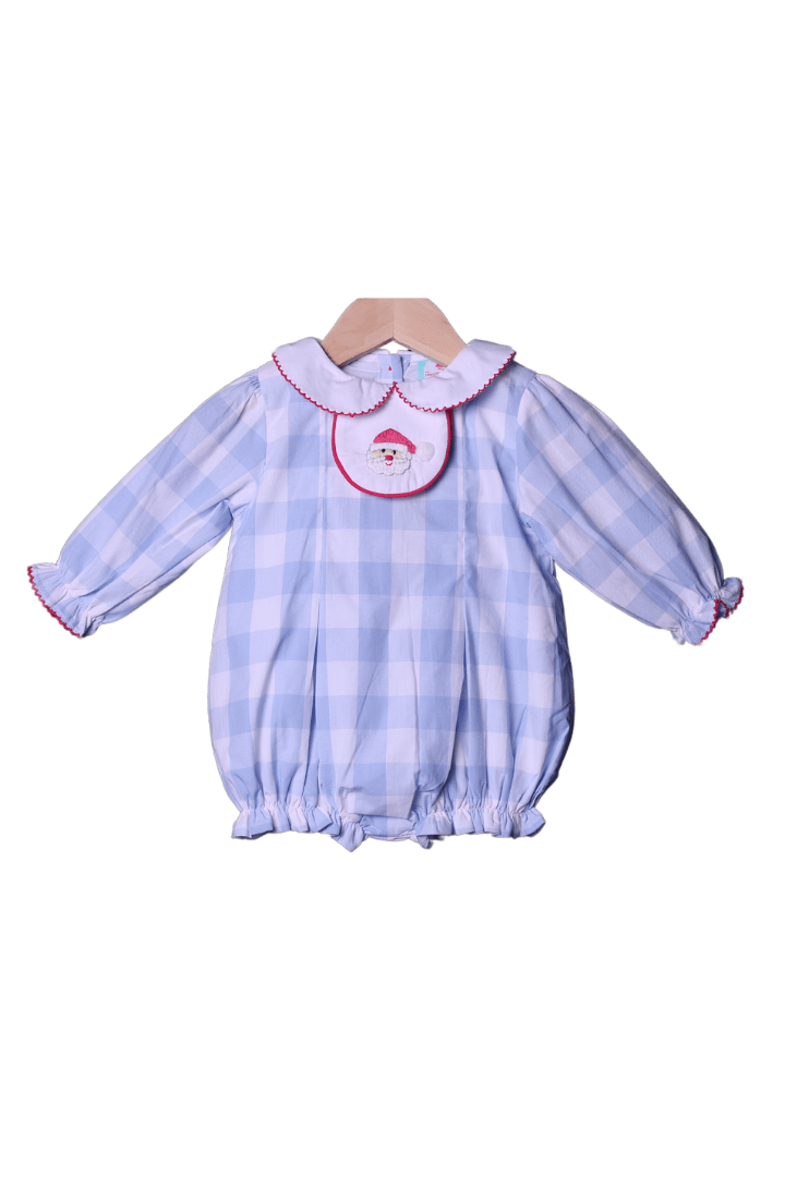 The Smocked Flamingo Apparel & Accessories 3-1 Interchangeable Holiday Blue/Pink Gingham Bubble