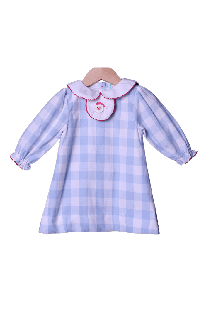 The Smocked Flamingo Apparel & Accessories 3-1 Interchangeable Holiday Blue/Pink Gingham Dress