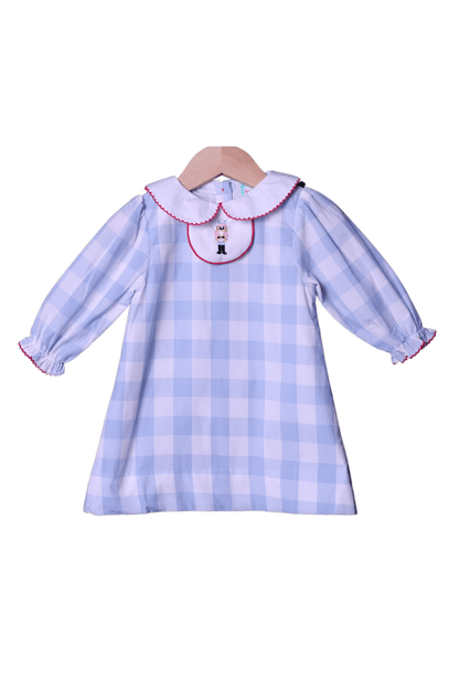 The Smocked Flamingo Apparel & Accessories 3-1 Interchangeable Holiday Blue/Pink Gingham Dress