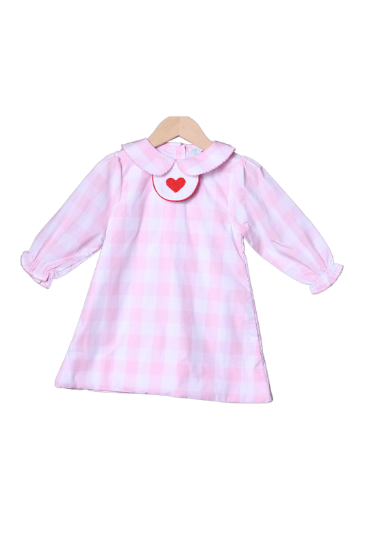 The Smocked Flamingo Apparel & Accessories 3-1 Interchangeable Valentine, Clover, Bow Pink Gingham Dress