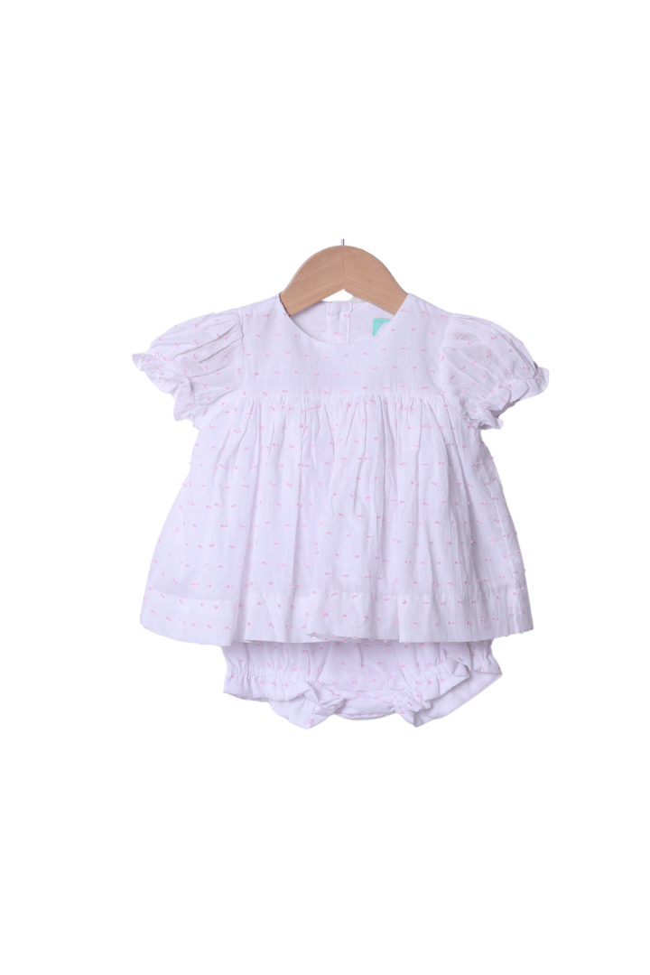 The Smocked Flamingo Apparel & Accessories 3 In 1 Interchangeable French Knot Fall Favorites Swiss Dot Bloomer Set