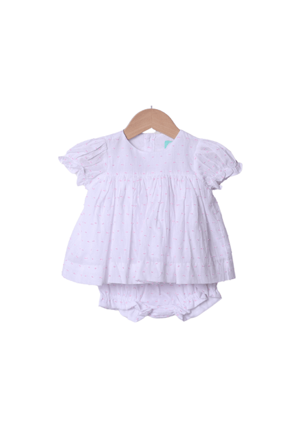 The Smocked Flamingo Apparel & Accessories 3 In 1 Interchangeable French Knot Fall Favorites Swiss Dot Bloomer Set