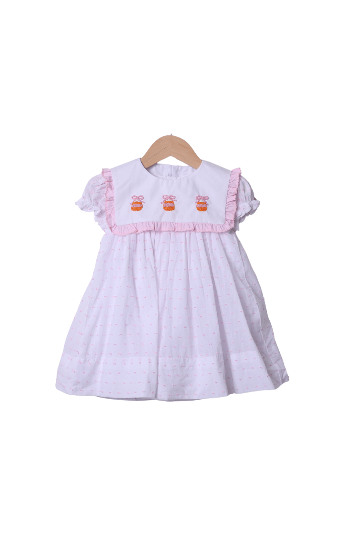 The Smocked Flamingo Apparel & Accessories 3 In 1 Interchangeable French Knot Fall Favorites Swiss Dot Dress