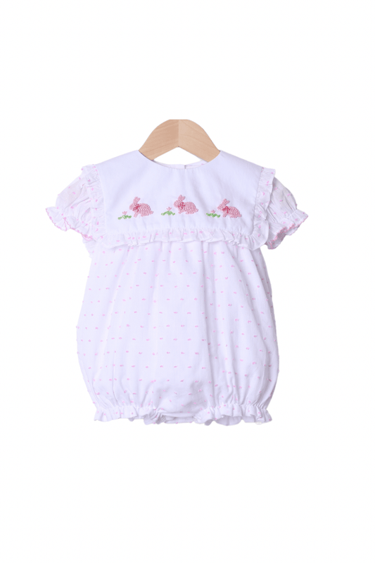 The Smocked Flamingo Apparel & Accessories 3 In 1 Interchangeable Spring Pink Swiss Dot Bubble