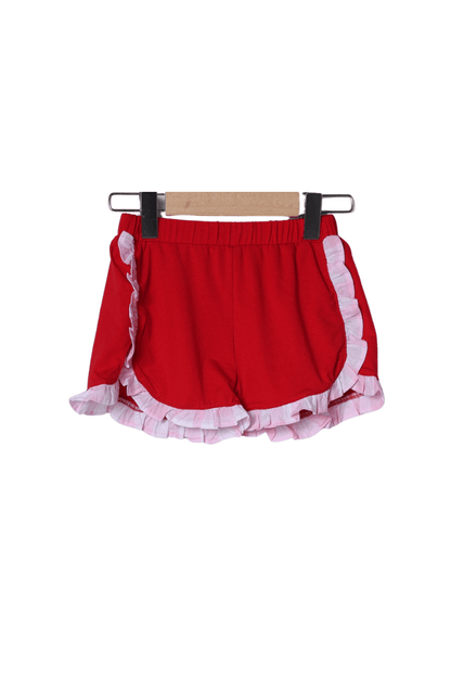 The Smocked Flamingo Apparel & Accessories Applique ABC Pink Buffalo Check Short Set