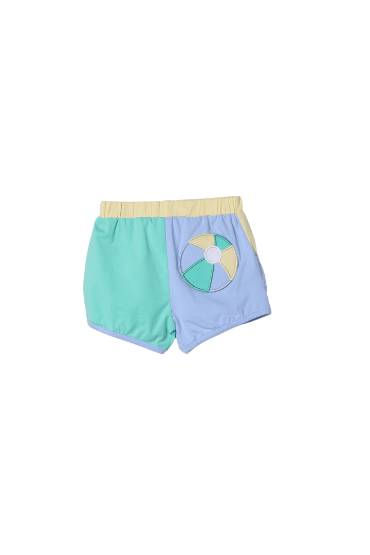 The Smocked Flamingo Apparel & Accessories Applique Beach Ball Color Block Short Set