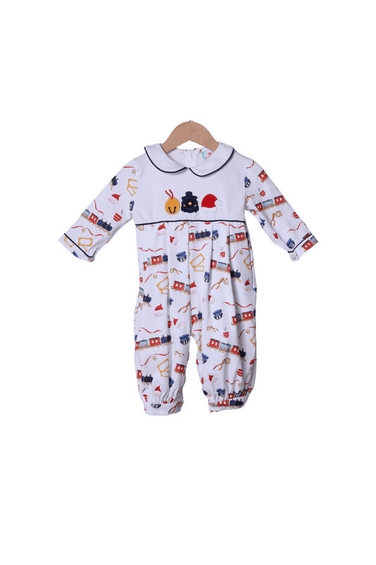 The Smocked Flamingo Apparel & Accessories Applique Christmas Train Romper