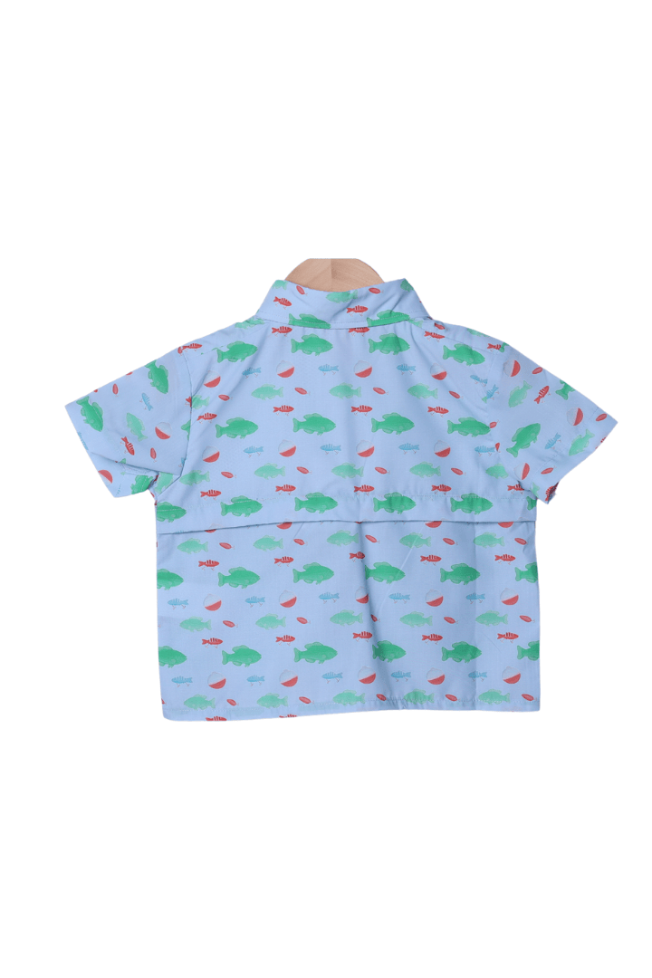The Smocked Flamingo Apparel & Accessories Applique Fishing Bobber Fishing Shirt