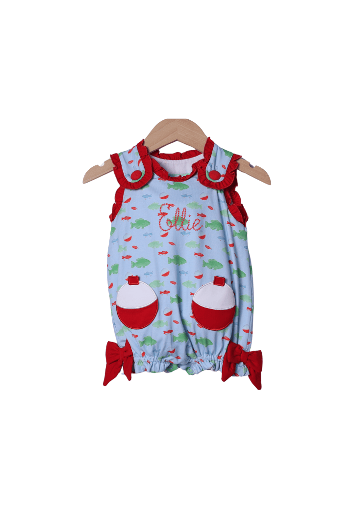 The Smocked Flamingo Apparel & Accessories Applique Fishing Bobber Red Bubble