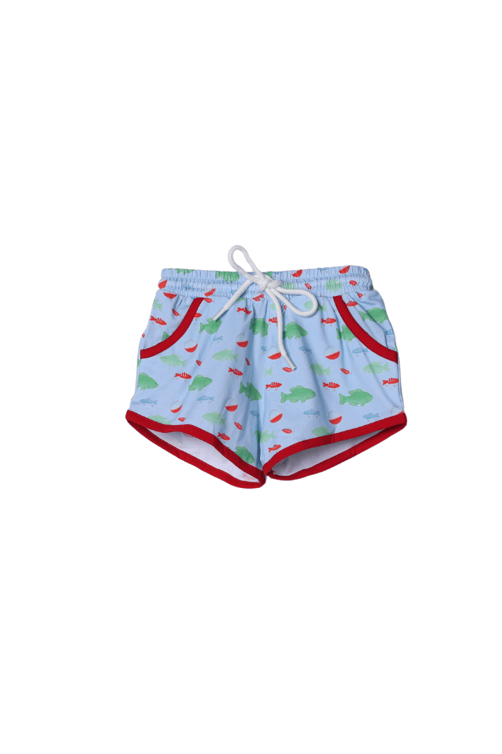 The Smocked Flamingo Apparel & Accessories Applique Fishing Bobber Short Set