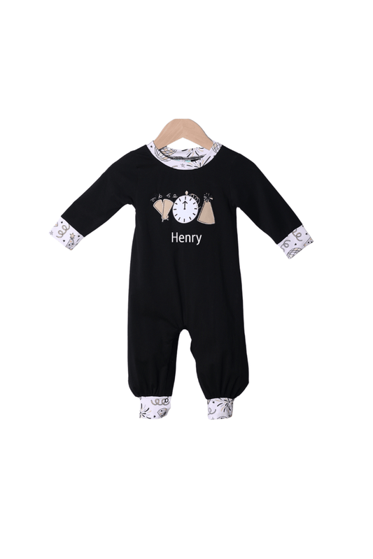 The Smocked Flamingo Apparel & Accessories Applique Happy New Year Romper